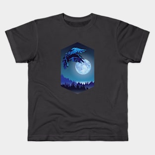 Raven Moon Hex Frame Kids T-Shirt